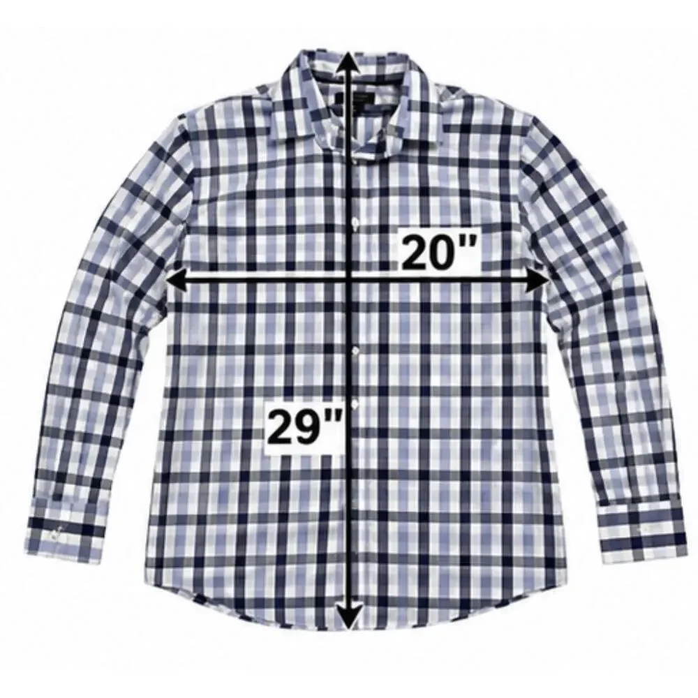 Banana Republic Men’s Medium Button Down Shirt Blue White Plaid Classic Fit